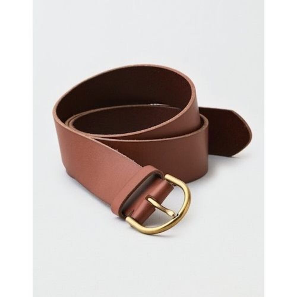 ✨AMERICAN EAGLE WOMEN BROWN HIGH-WAISTED LEATHER SZ MEDIUM BELT✨ - Picture 3 of 7